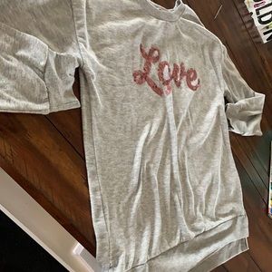 Gray and pink sequins pull-over